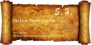 Spira Henrietta névjegykártya